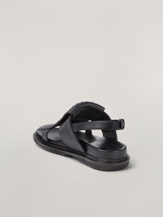 Fussbett Marni Fringed fussbett in calfskin black Woman