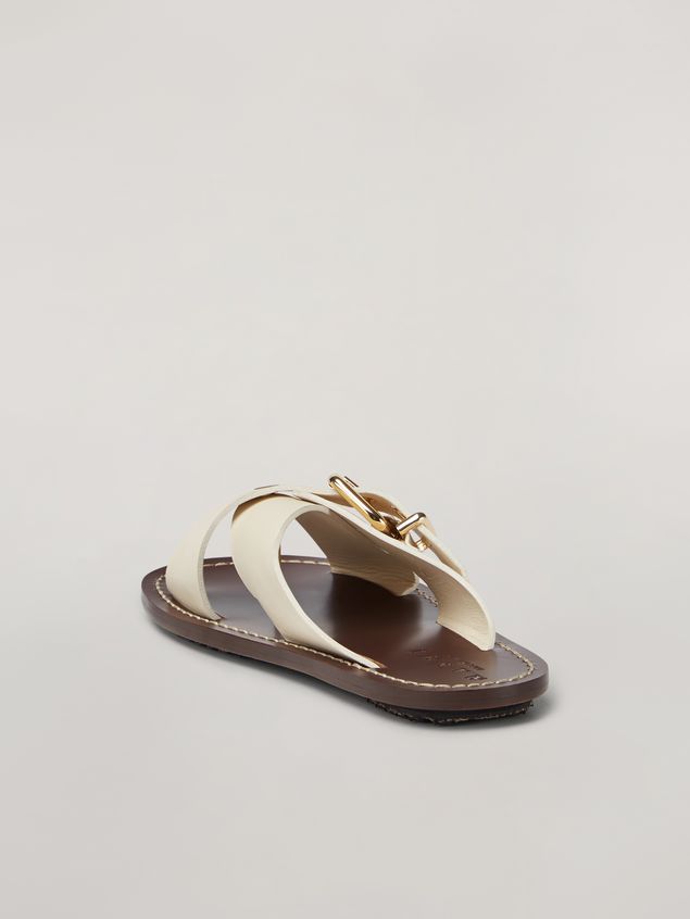 Sandals Marni Criss-cross sandal in smooth calf white Woman