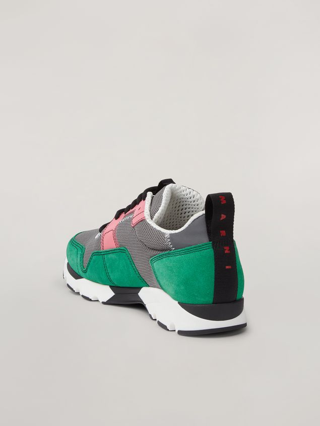 Sneakers Marni Sneaker in techno fabric pink grey and green Woman