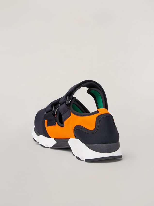 Sneakers Marni Strap sneaker in techno fabric black and orange Woman