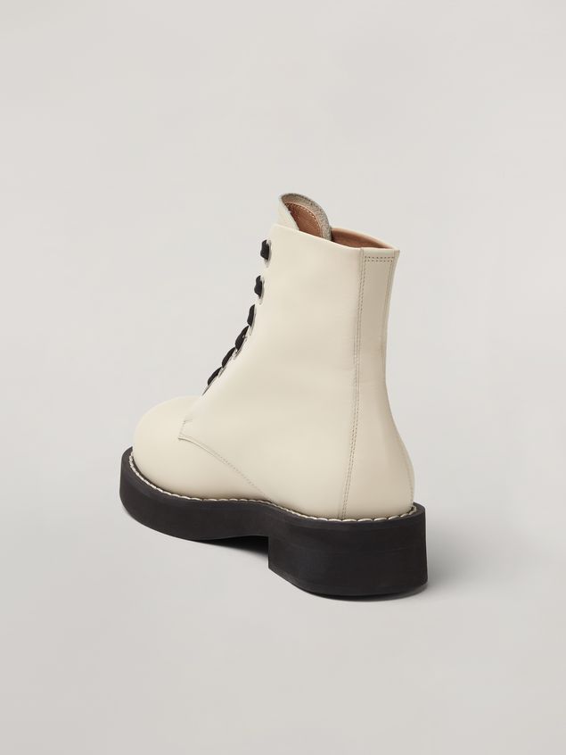 Ankle Boot Marni Lace-up ankle boot in smooth calf white Woman