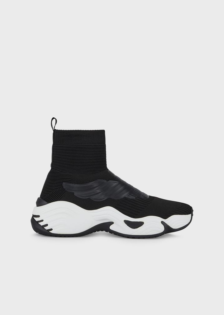 High-top sneakers with oversized eagle appliqué High-top sneakers with oversized eagle appliqué