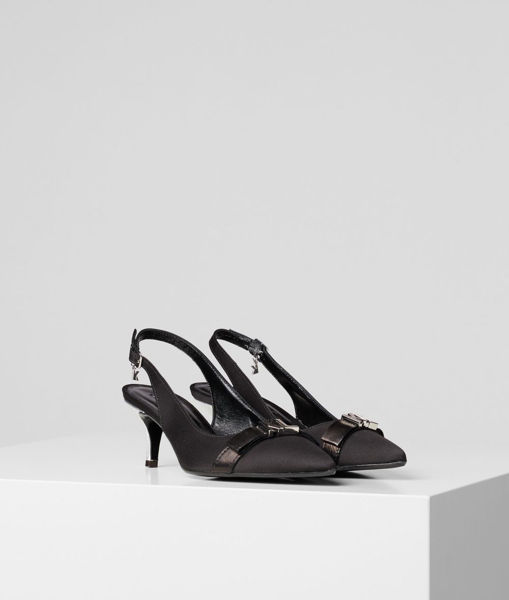 KARL LAGERFELD Manoir Sling Back Kitten Heel Pumps Woman f
