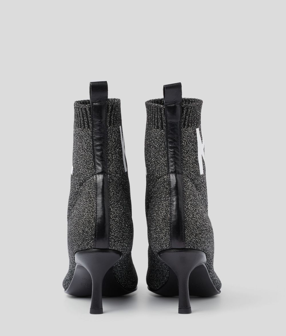 KARL LAGERFELD Pandora Knit Cuff Boot Boots Woman d