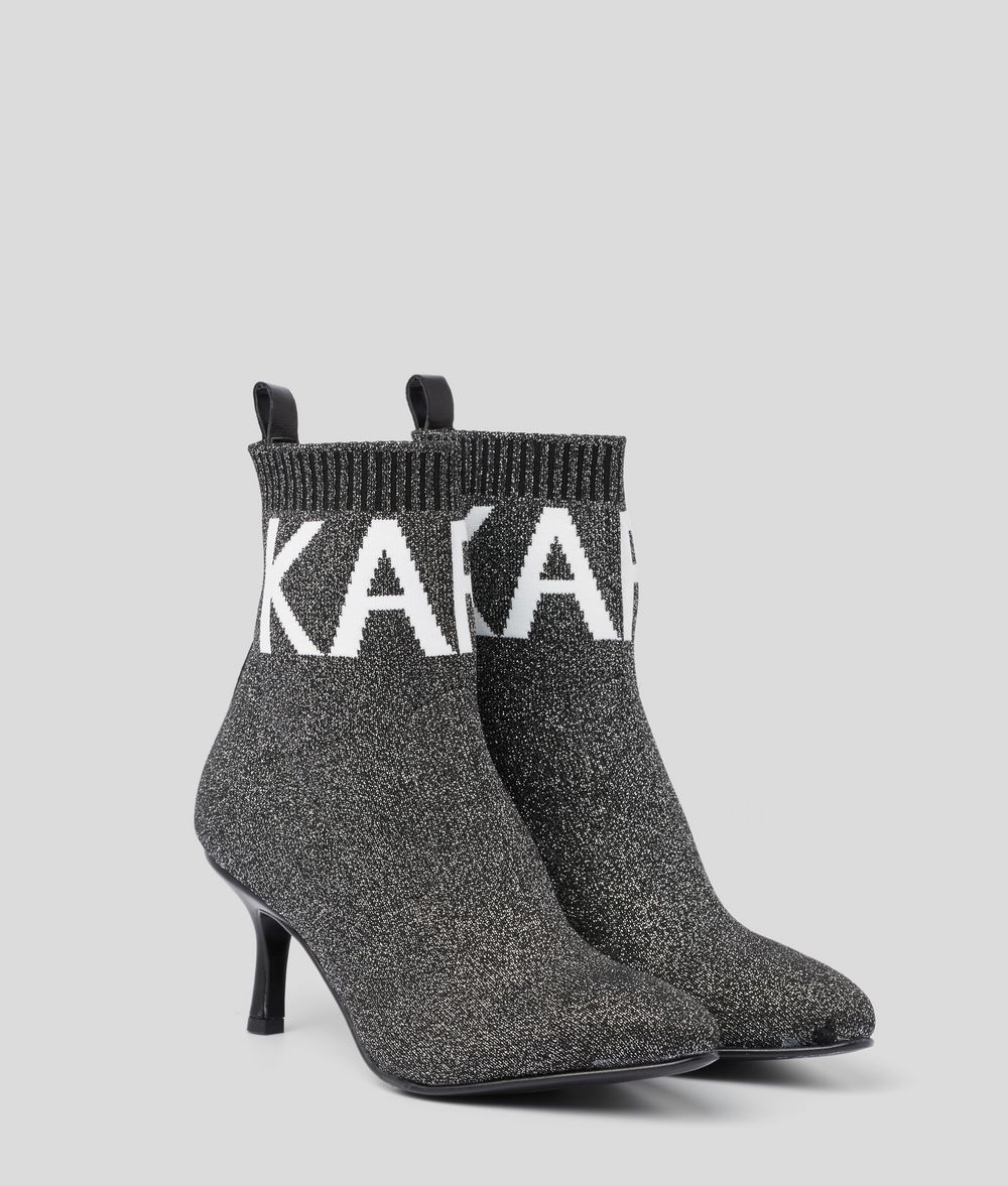 KARL LAGERFELD Pandora Knit Cuff Boot Boots Woman f