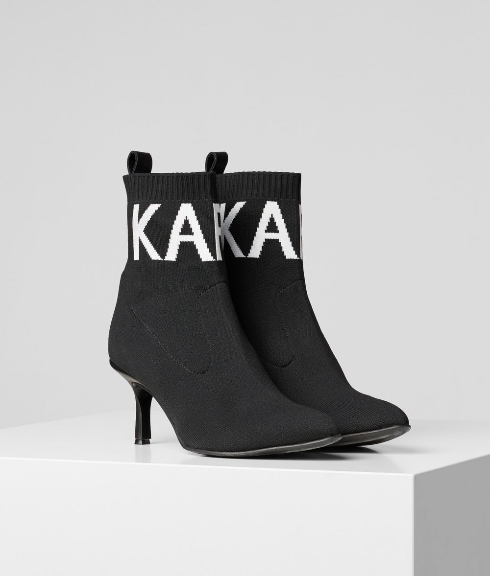 KARL LAGERFELD Pandora Knit Cuff Boot Boots Woman f
