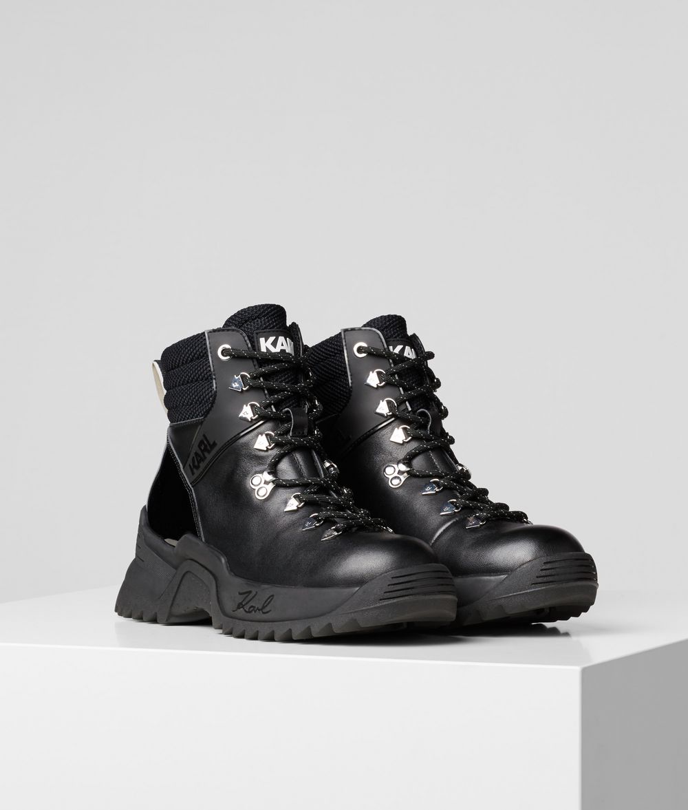 KARL LAGERFELD Quest Cross Lace-Up Boots Sneakers Woman f