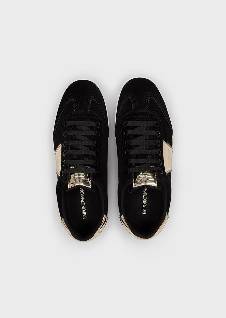Suede sneakers with mirrored details Suede sneakers with mirrored details