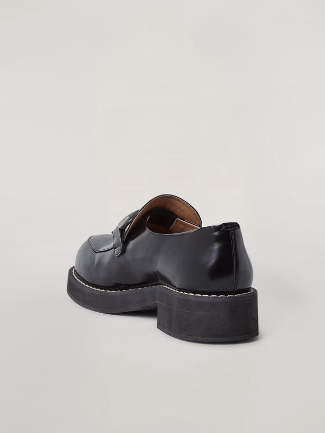 Moccasin Marni Moccasin in shiny calfskin with metal accessory Man