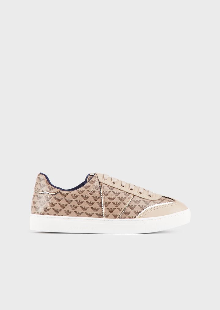 Monogram-print leather sneakers Monogram-print leather sneakers