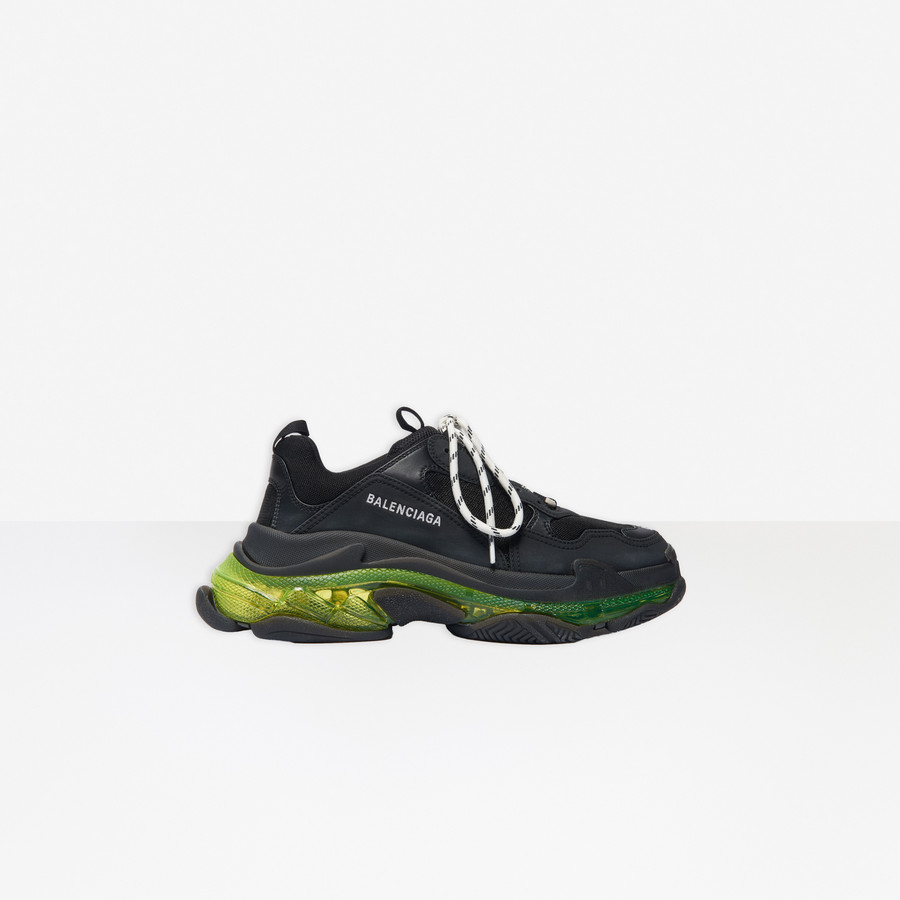 balenciaga triple s green and black