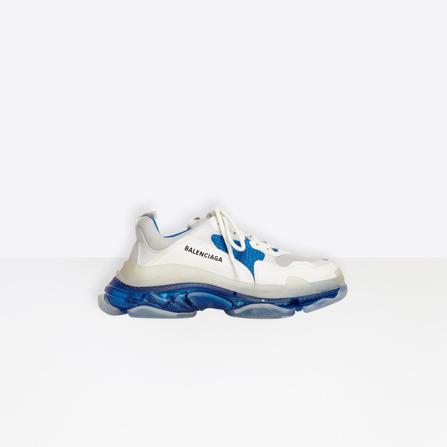 BALENCiAGA white Triple S clear sole sneakers Wessyshop