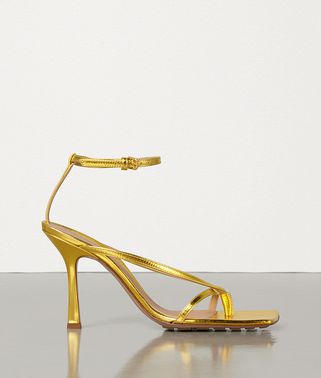 STRETCH SANDALS IN LAMÉ CALFSKIN