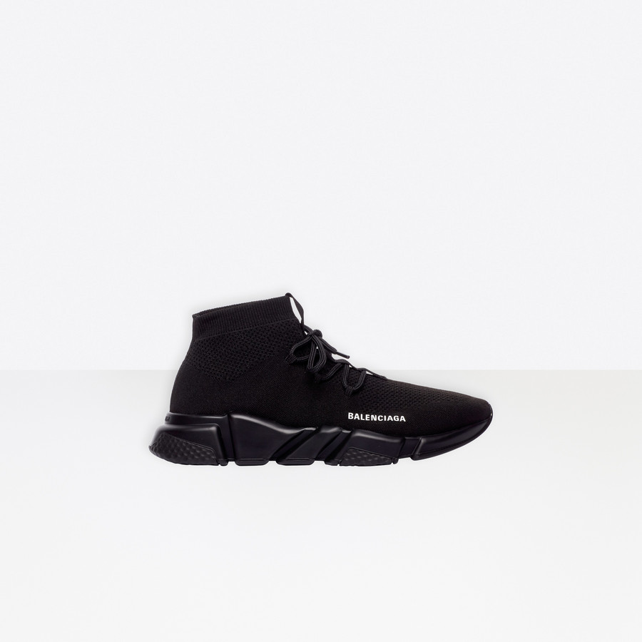 Speed Lace Up Sneaker Black for Men 