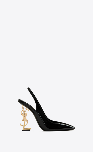 black leather slingback pumps