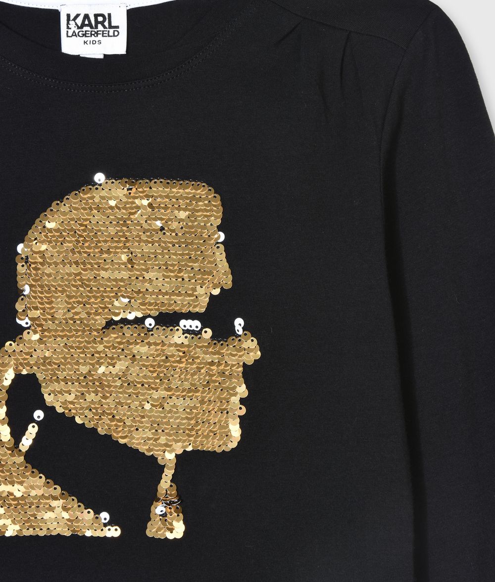 Karl Gold Sequin T Shirt Karl Lagerfeld Collections By Karl Lagerfeld Karl Com