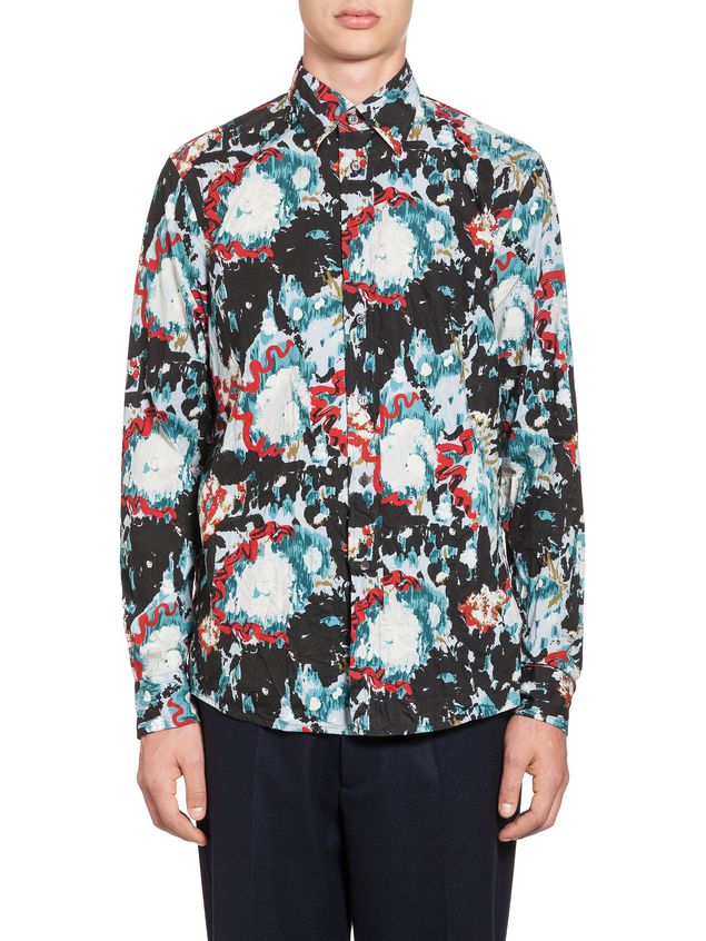 Shirt In Cotton With Magma Print ‎ from the Marni ‎Fall Winter 2018 ...