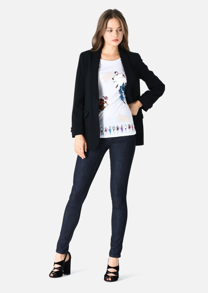 WEITES RUNDHALS-T-SHIRT AUS LEICHTER BAUMWOLLE/MODAL WEITES RUNDHALS-T-SHIRT AUS LEICHTER BAUMWOLLE/MODAL