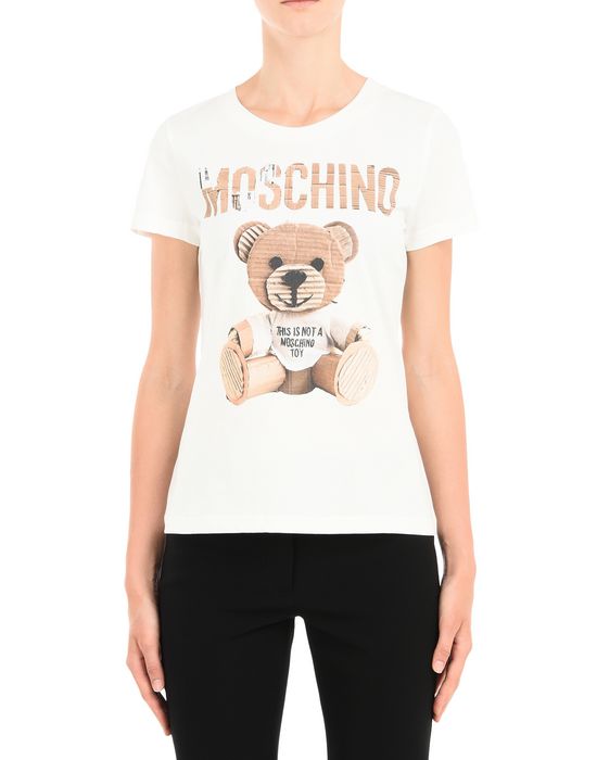 MOSCHINO Bear Oversized Cotton T-Shirt in White | ModeSens