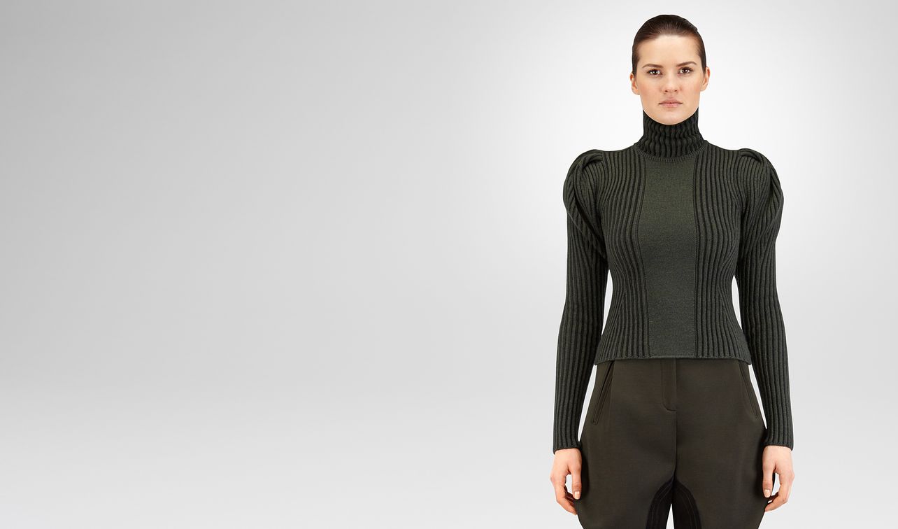 very dark moss wool sweater landing