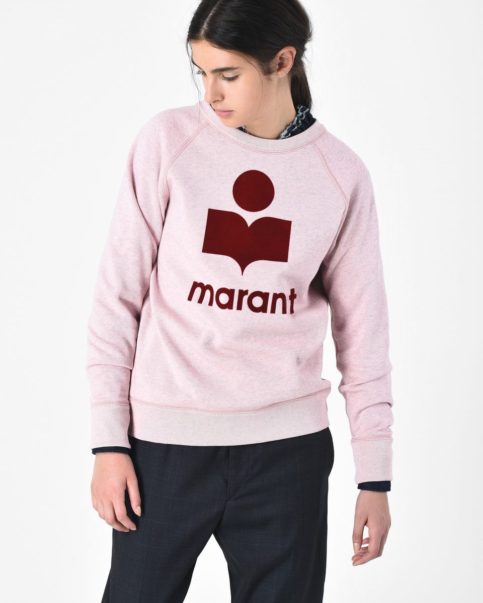 Isabel Marant Milly Cotton sweatshirt with velvet-effect logo at Â£160 | love the brands