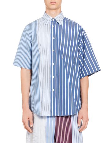 Marni Patchwork shirt in striped cotton Man