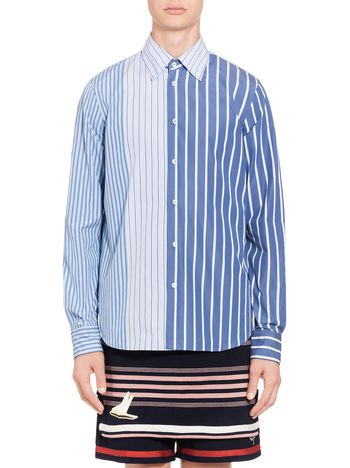 Marni Patchwork shirt in striped cotton Man