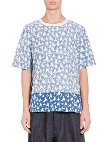 Marni T-shirt in jersey with inside-out fabric Man