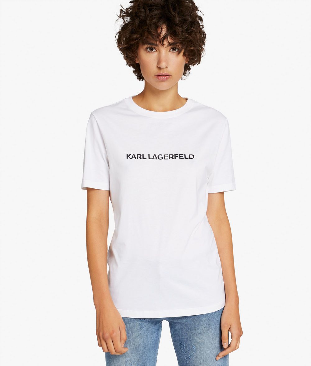 KARL LAGERFELD Leger geschnittenes Unisex-T-Shirt T-Shirt E d