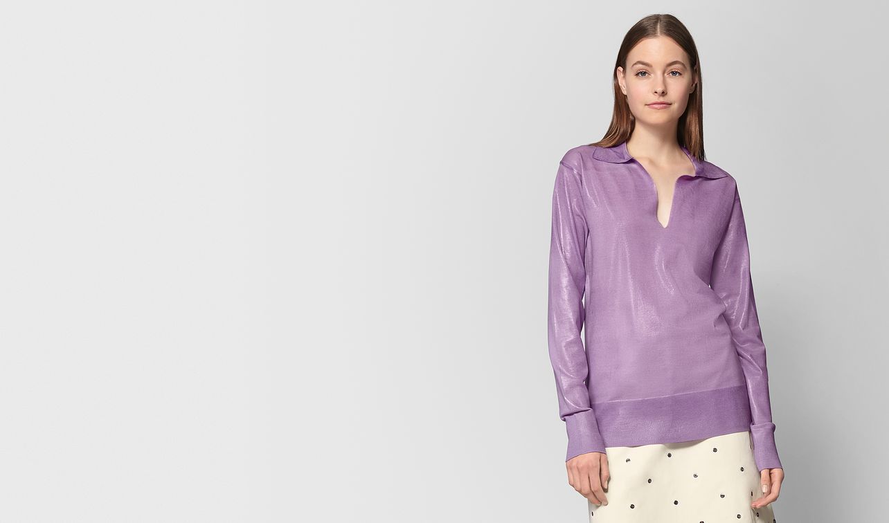lilac wool sweater landing