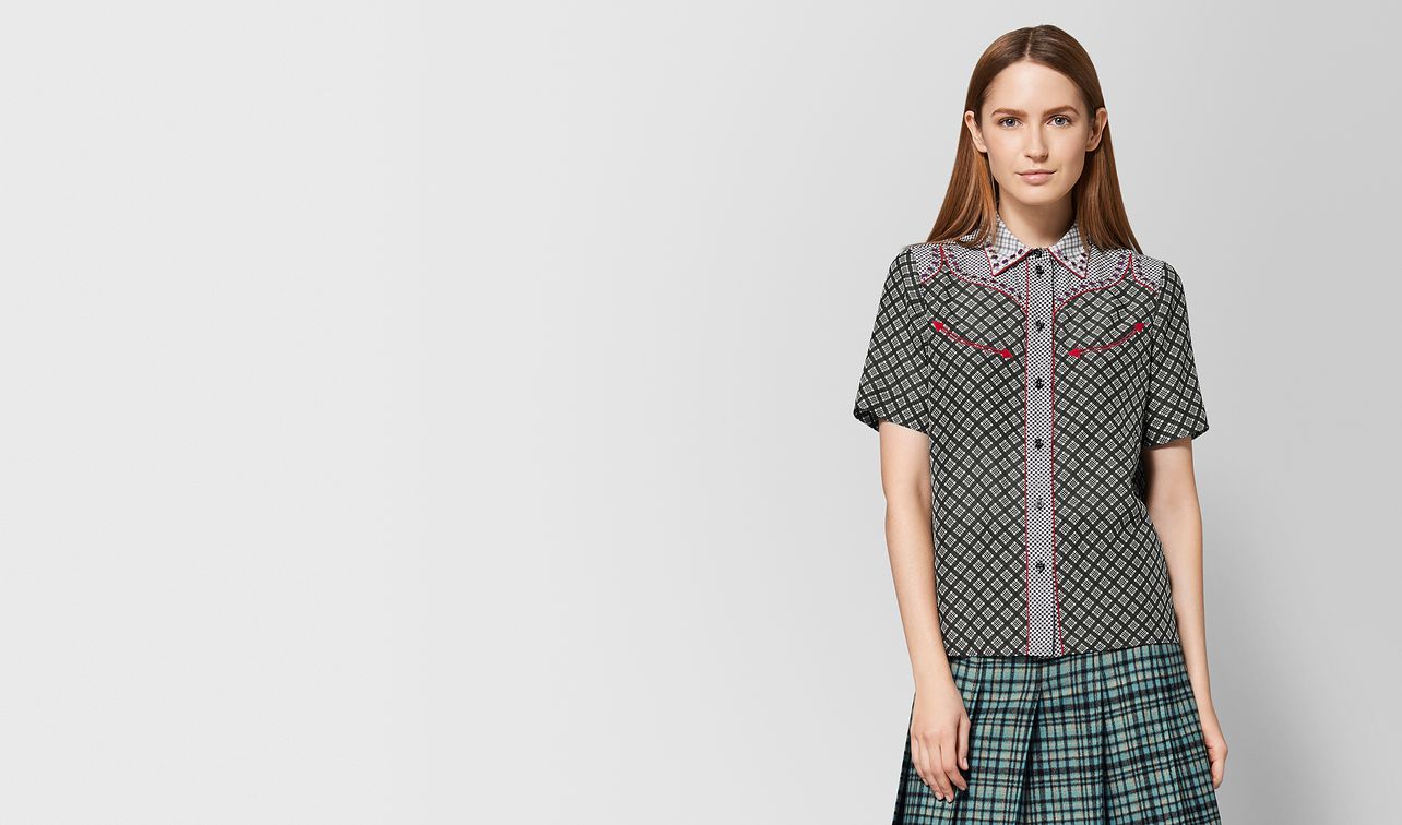 bianco/nero silk shirt landing