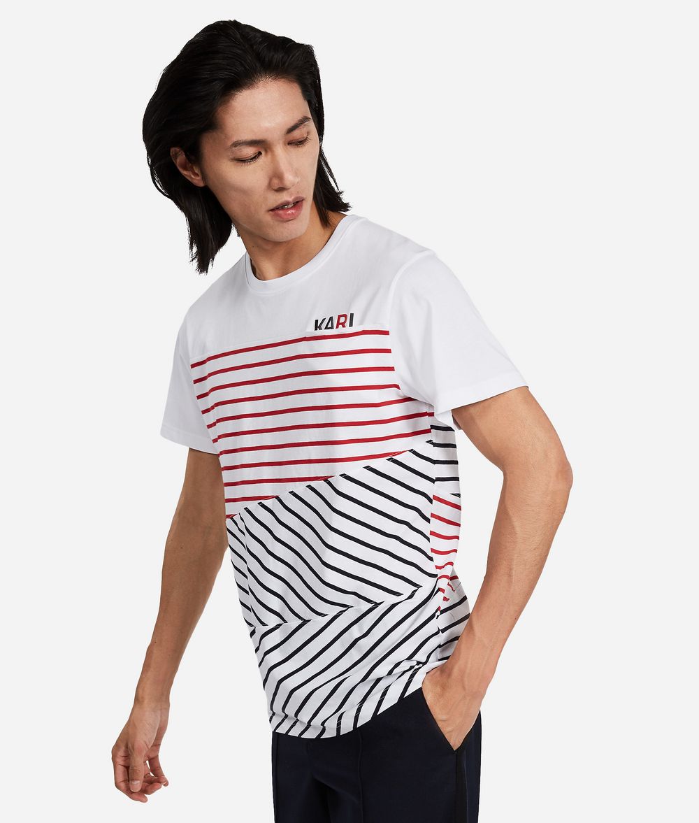 KARL LAGERFELD Contrast Stripe T-Shirt T-shirt Man d