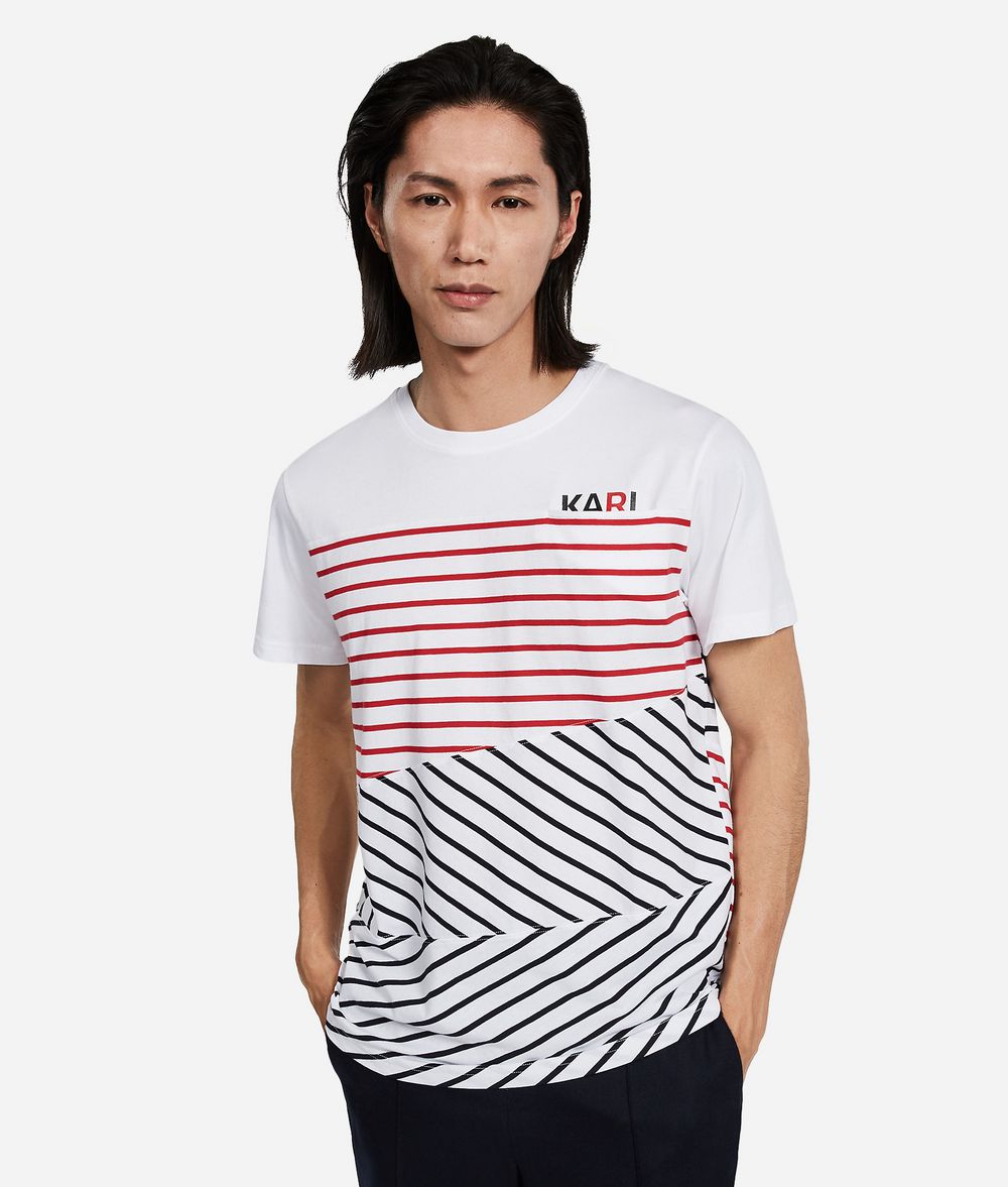 KARL LAGERFELD Contrast Stripe T-Shirt T-shirt Man f