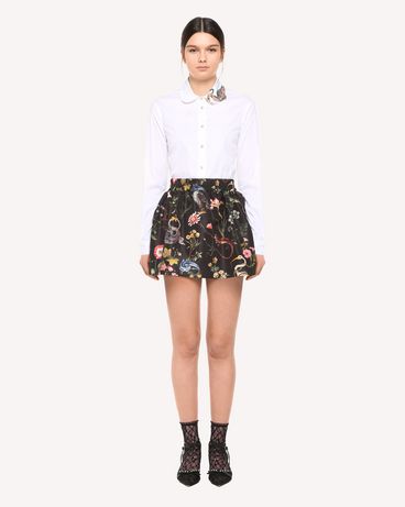 REDValentino Cotton Poplin shirt with Enchanted Bird patch