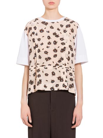 Marni Jersey T-shirt with Frank Navin Petals print Woman