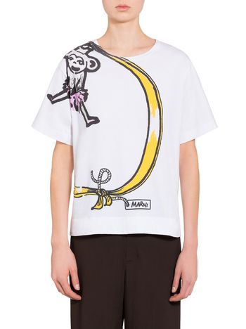 Marni Jersey T-shirt with Frank Navin Cracker Jacks print Woman