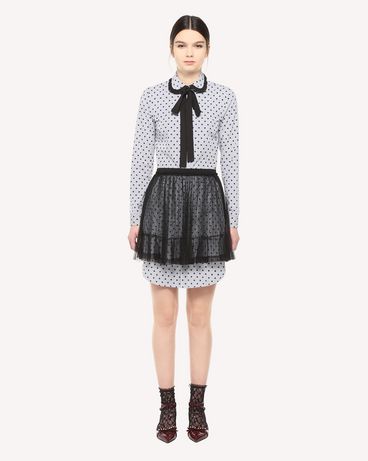 REDValentino Polka Dot Striped Cotton long shirt