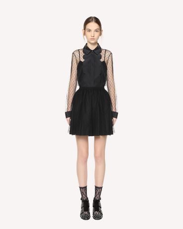 REDValentino Chemise en tulle point d’esprit avec détail festonné