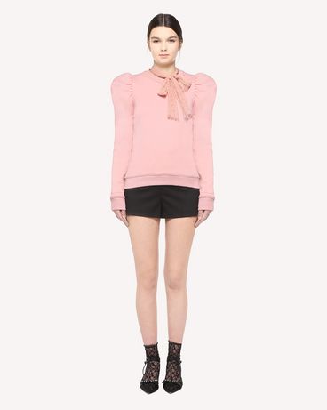 REDValentino Puff shoulder Jersey sweatshirt with tulle bow