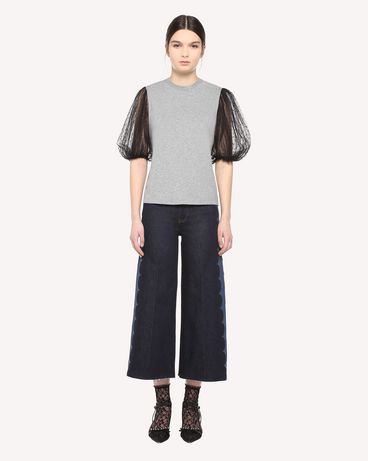 REDValentino Tulle sleeve T-shirt