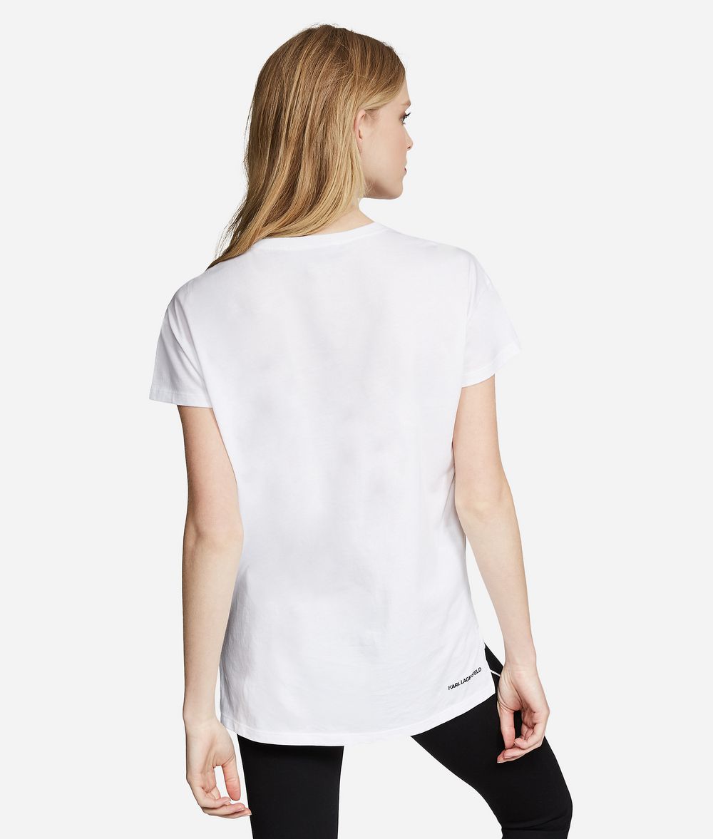 KARL LAGERFELD Embroidered Address T-Shirt T-shirt Woman d