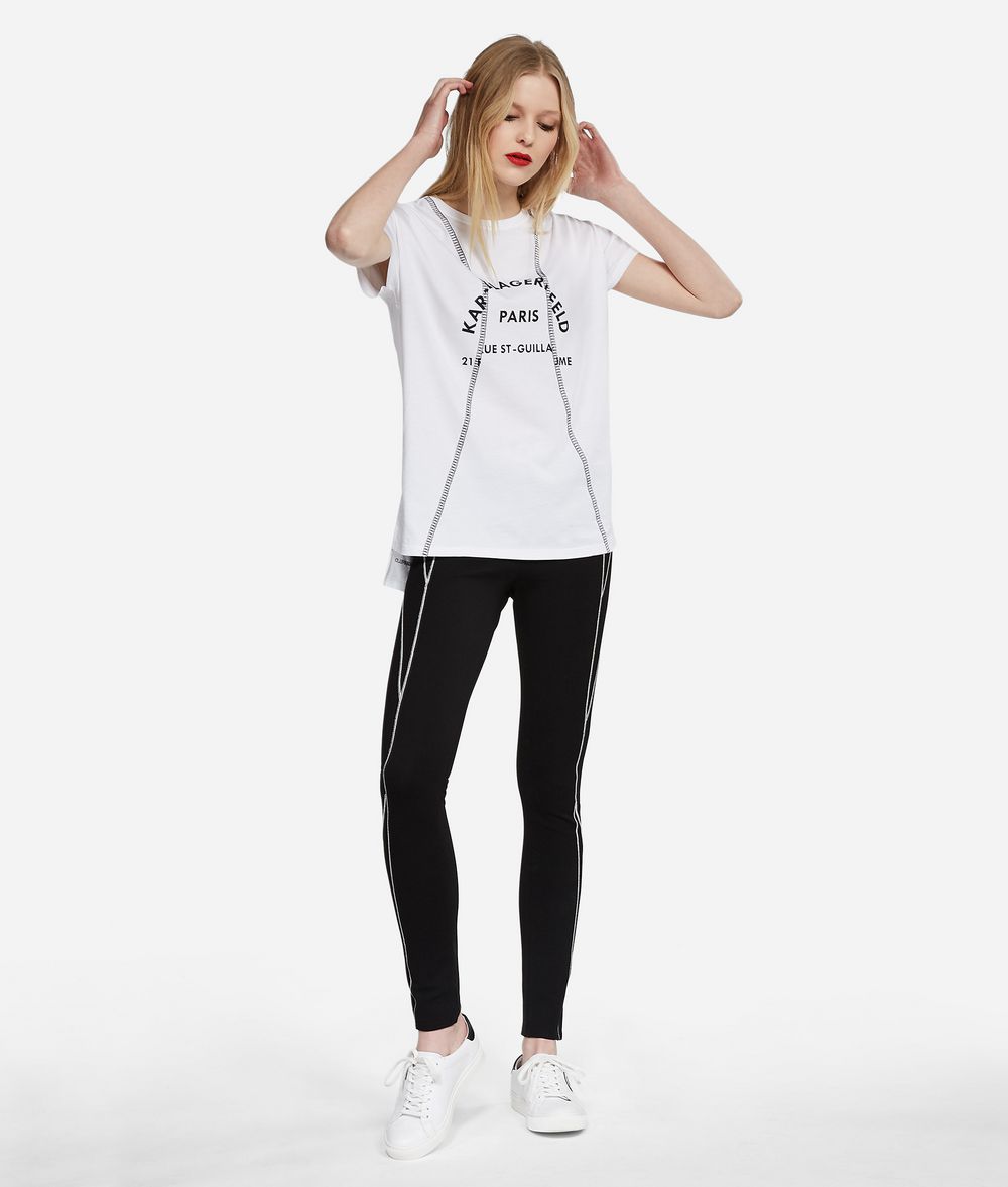KARL LAGERFELD Embroidered Address T-Shirt T-shirt Woman f