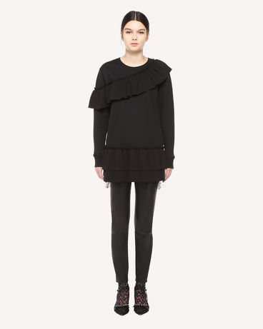 REDValentino Ruffle detail jersey sweatshirt
