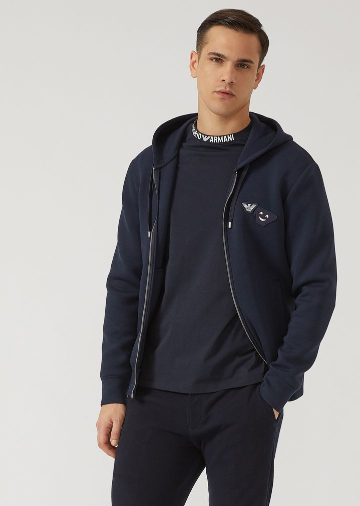 emporio armani zip up hoodie