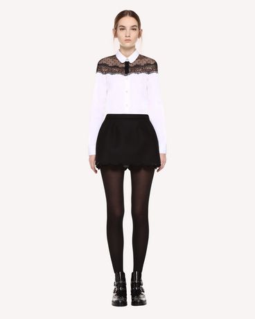 REDValentino Cotton poplin and point d'esprit tulle shirt