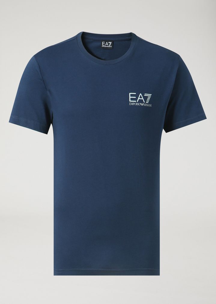 Camiseta de algodón puro con logotipo de gran tamaño en la parte posterior Camiseta de algodón puro con logotipo de gran tamaño en la parte posterior