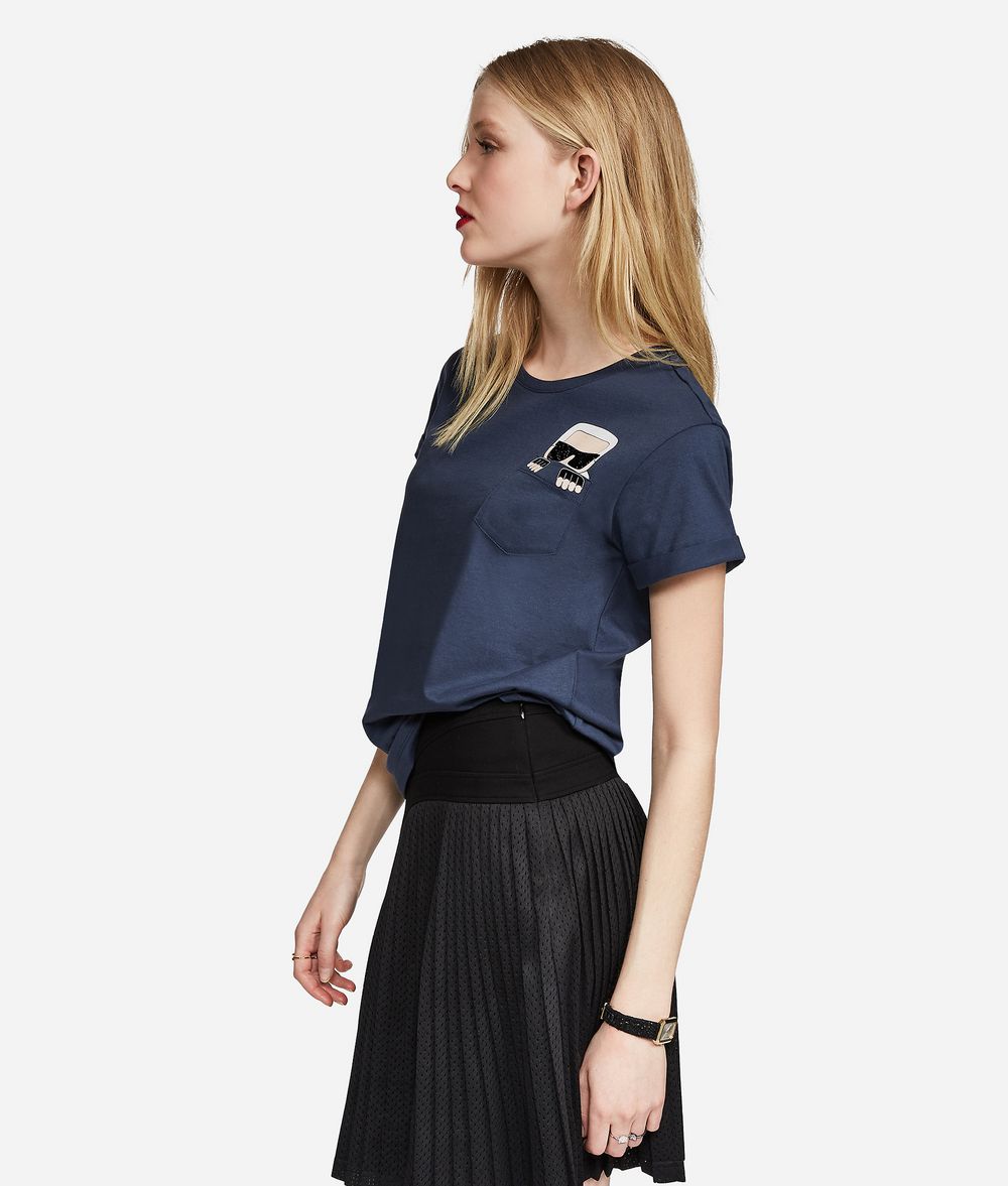 KARL LAGERFELD Ikonik Karl Pocket Tee T-shirt Woman d