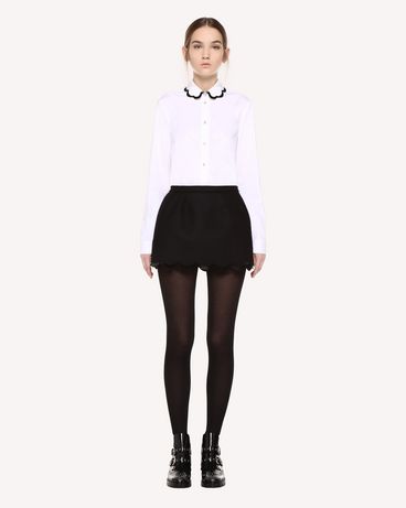 REDValentino Cotton poplin shirt with scallop detail collar