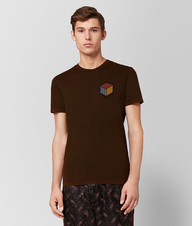 BOTTEGA VENETA DARK LEATHER COTTON T-SHIRT T-Shirts and Polos Man fp