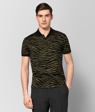 MUSTARD/NERO COTTON POLO